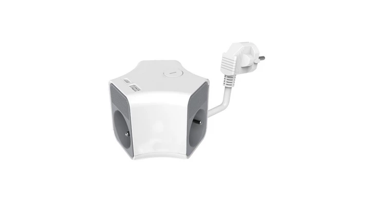 Przedłużacz stały 3x z włącznikiem oraz gniazdami USB A USB C 2m PS-370WS/K+USBA+USBC/2 E W-30019