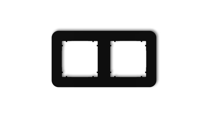 MINI Ramka uniwersalna podwójna zaokrąglona z tworzywa czarny mat 12MRTZ-2