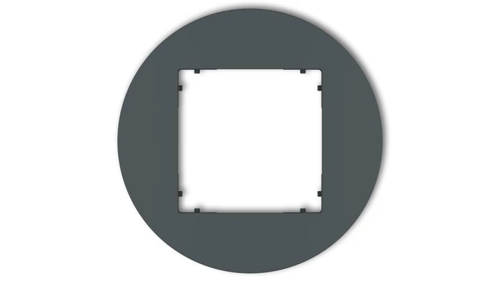 MINI Ramka uniwersalna pojedyncza okrągła z tworzywa grafitowy mat 28MRTO-1