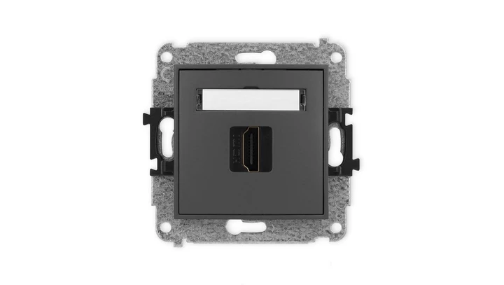 ICON Mechanizm gniazda pojedynczego HDMI 2.1, 8K grafitowy mat 28IHDMI-5