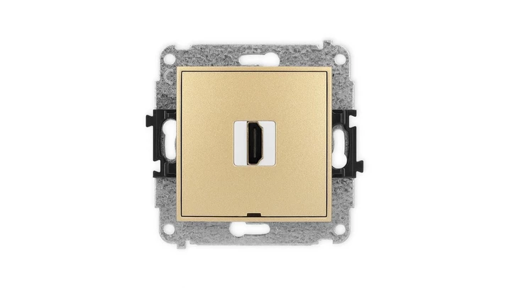 ICON Mechanizm gniazda pojedynczego HDMI 2.1, 8K, bez pola opisowego złoty 29IHDMIBO-5