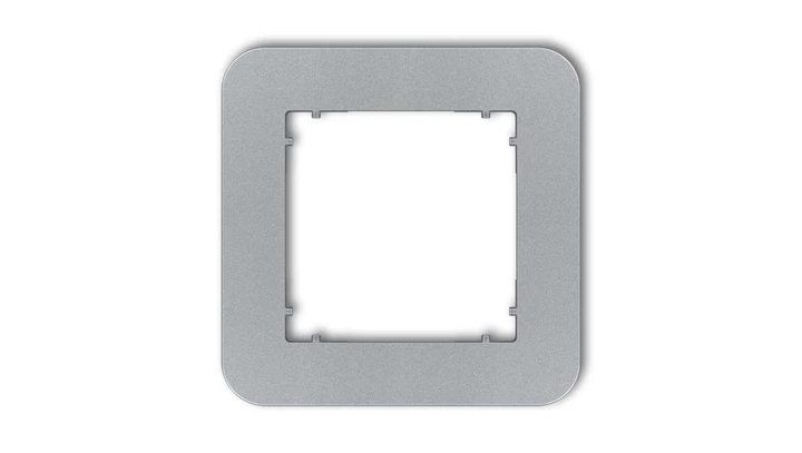 MINI Ramka uniwersalna pojedyncza zaokrąglona z tworzywa srebrny metalik 7MRTZ-1