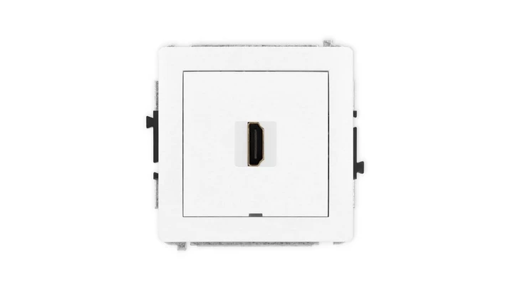 DECO Mechanizm gniazda pojedynczego HDMI 2.1, 8K, bez pola opisowego biały DHDMIBO-5