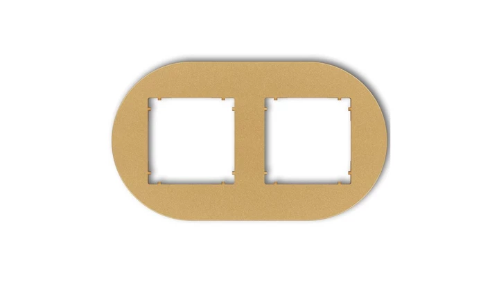 MINI Ramka uniwersalna podwójna okrągła z tworzywa złoty 29MRTO-2