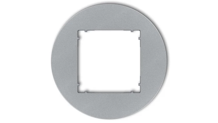 MINI Ramka uniwersalna pojedyncza okrągła z tworzywa srebrny metalik 7MRTO-1