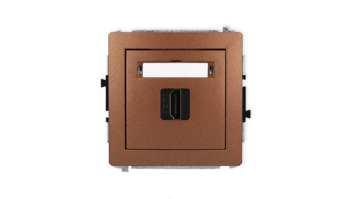 DECO Mechanizm gniazda pojedynczego HDMI 2.1, 8K brązowy metalik 9DHDMI-5