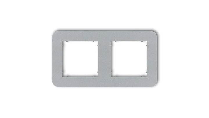 MINI Ramka uniwersalna podwójna zaokrąglona z tworzywa srebrny metalik 7MRTZ-2