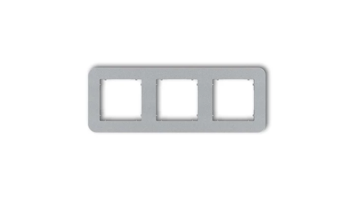 MINI Ramka uniwersalna potrójna zaokrąglona z tworzywa srebrny metalik 7MRTZ-3