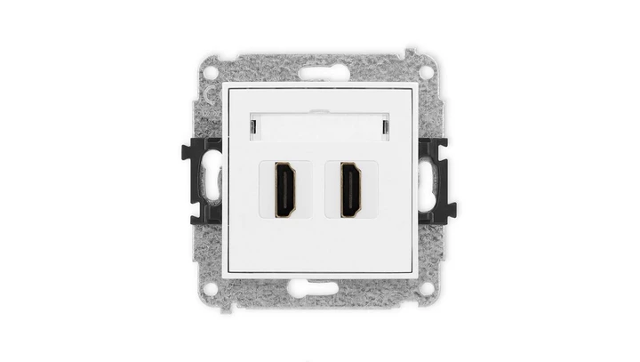 ICON Mechanizm gniazda podwójnego HDMI 2.1, 8K biały IHDMI-6