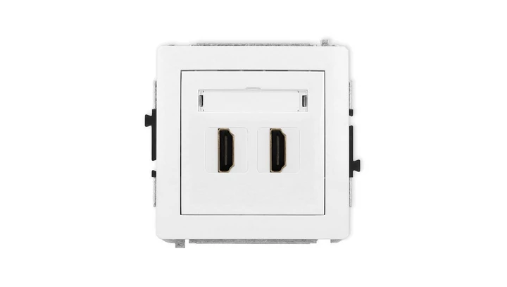 DECO Mechanizm gniazda podwójnego HDMI 2.1, 8K biały DHDMI-6