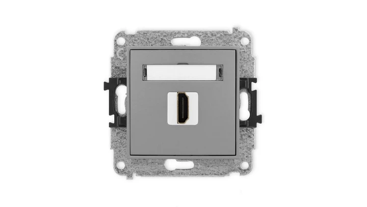 ICON Mechanizm gniazda pojedynczego HDMI 2.1, 8K szary mat 27IHDMI-5