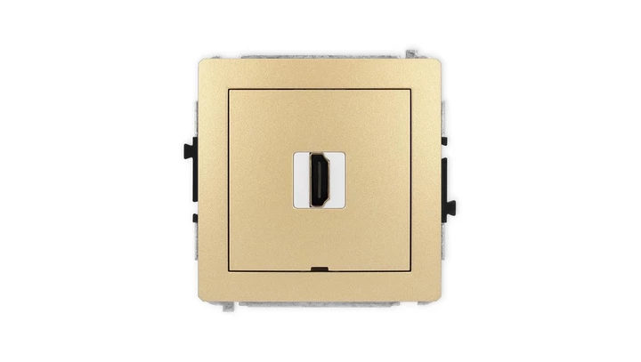 DECO Mechanizm gniazda pojedynczego HDMI 2.1, 8K, bez pola opisowego złoty 29DHDMIBO-5