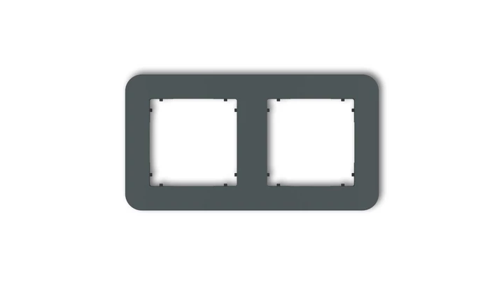 MINI Ramka uniwersalna podwójna zaokrąglona z tworzywa grafitowy mat 28MRTZ-2