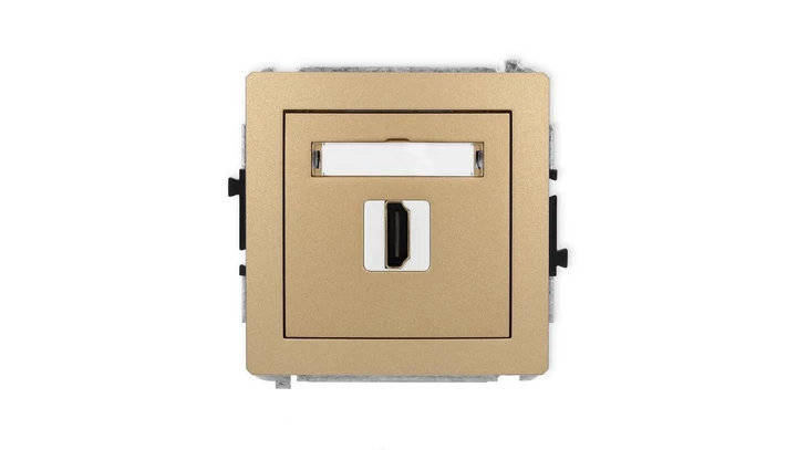 DECO Mechanizm gniazda pojedynczego HDMI 2.1, 8K złoty metalik 8DHDMI-5