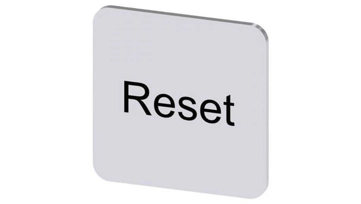 Etykieta samoprzylepna do kaset 22x22mm srebrna inskrypcja /Reset/ SIRIUS ACT 3SU1900-0AF81-0DU0 /10szt./