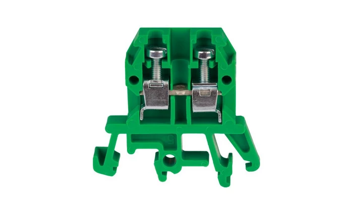 Złączka szynowa przelotowa 2-przewodowa 4mm2 zielony ZUG-G4 A11-0105