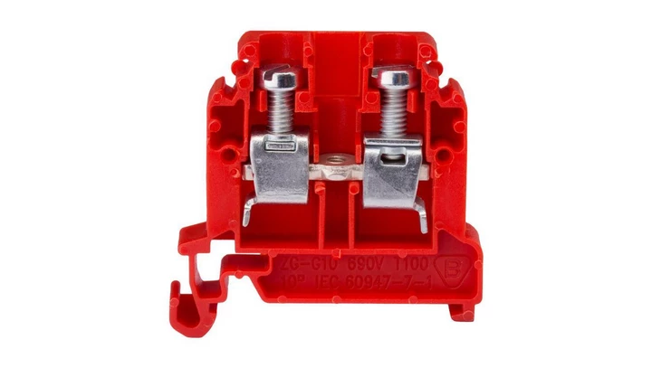 Złączka szynowa przelotowa 2-przewodowa 10mm2 czerwony ZG-G10 A11-8307