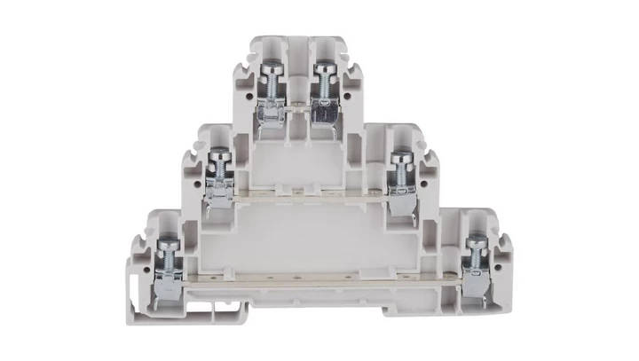 Złączka szynowa przelotowa 6-przewodowa 3-piętrowa 4mm2 szary ZG-G/31 A03-0008