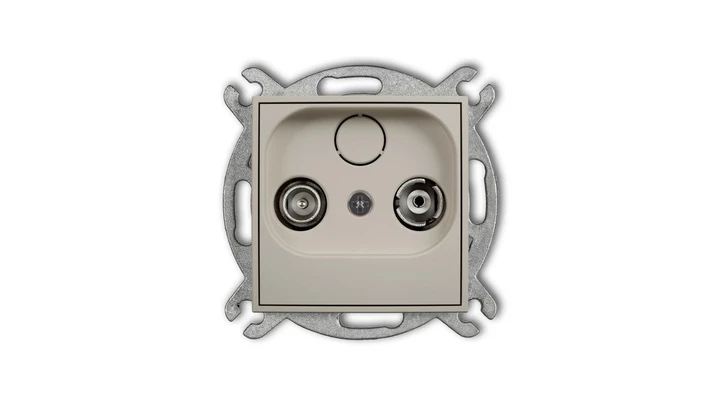 MINI Mechanizm gniazda abonenckiego RTV końcowego w szeregu gniazd przelotowych 6dB taupe 60MG6K
