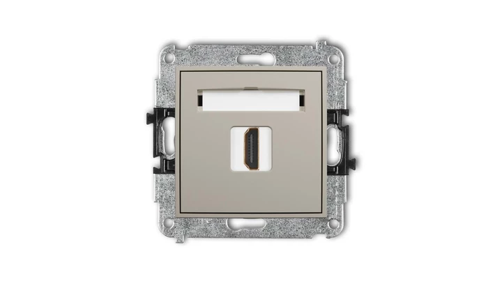 MINI Mechanizm gniazda pojedynczego HDMI 2.0, 4K taupe 60MHDMI-3