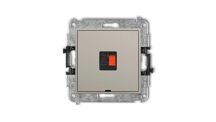 MINI Mechanizm gniazda głośnikowego pojedynczego, bez pola opisowego taupe 60MGGBO-1