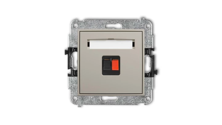 MINI Mechanizm gniazda głośnikowego pojedynczego taupe 60MGG-1