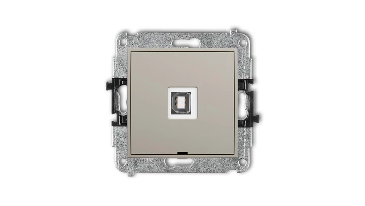MINI Mechanizm gniazda pojedynczego USB A-B 2.0, bez pola opisowego taupe 60MGUSBBO-3