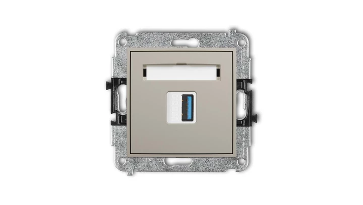 MINI Mechamizm gniazda pojedynczego USB A-A 3.0 taupe 60MGUSB-5