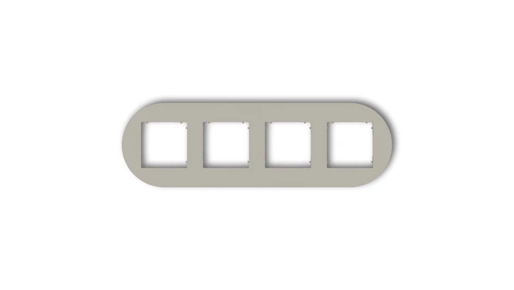 MINI Ramka uniwersalna poczwórna okrągła z tworzywa taupe 60MRTO-4