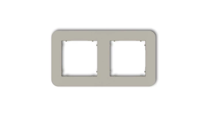 MINI Ramka uniwersalna podwójna zaokrąglona z tworzywa taupe 60MRTZ-2