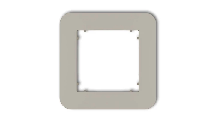 MINI Ramka uniwersalna pojedyncza zaokrąglona z tworzywa taupe 60MRTZ-1
