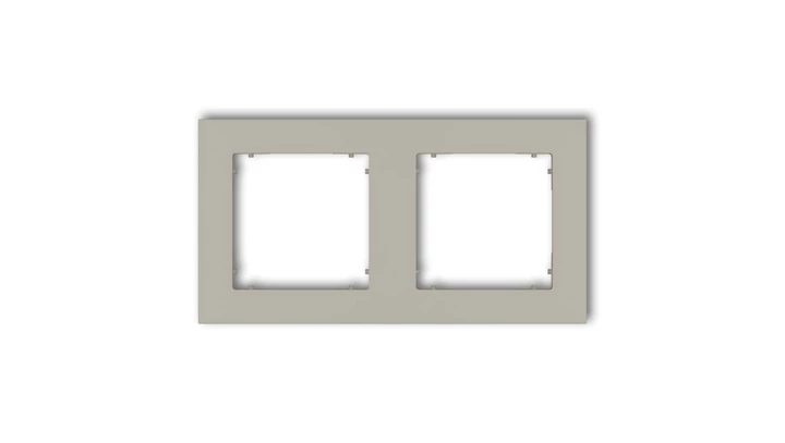 MINI Ramka uniwersalna podwójna kwadratowa z tworzywa taupe 60MR-2