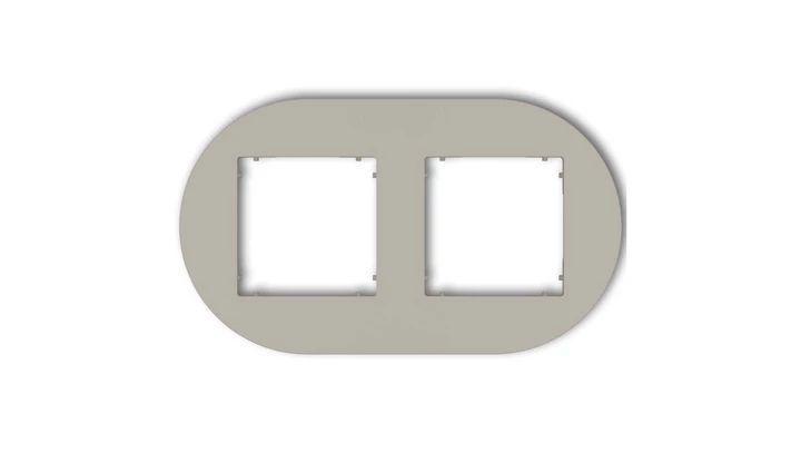 MINI Ramka uniwersalna podwójna okrągła z tworzywa taupe 60MRTO-2