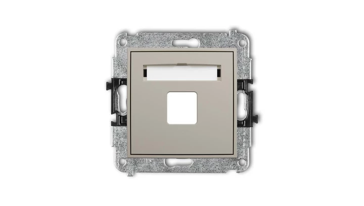 MINI Mechanizm gniazda multimedialnego pojednczego bez modułu (standard Keystone) taupe 60MGM-1P