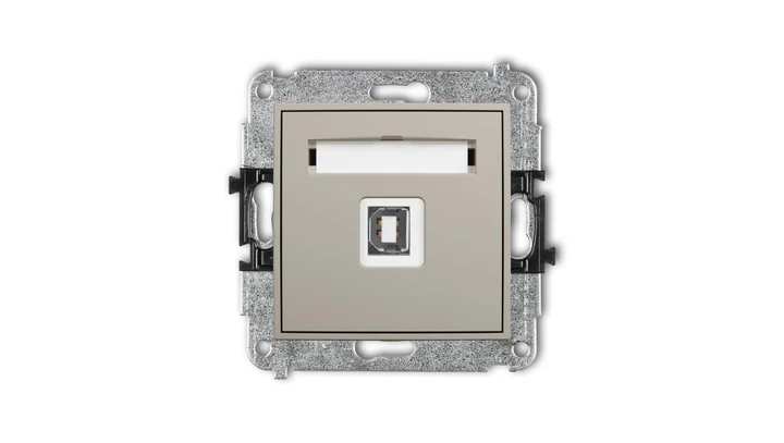 MINI Mechanizm gniazda pojedynczego USB A-B 2.0 taupe 60MGUSB-3