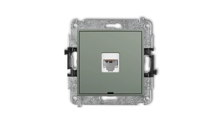 MINI Mechanizm gniazda komputerowego pojedynczego 1xRJ45, kat. 6, 8-stykowy, bez pola opisowego szałwiowy 61MGKBO-3