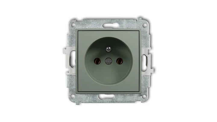 MINI Mechanizm gniazda pojedynczego z uziemieniem 2P+Z (bez przesłon torów prądowych) szałwiowy 61MGP-1z