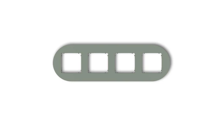 MINI Ramka uniwersalna poczwórna okrągła z tworzywa szałwiowy 61MRTO-4