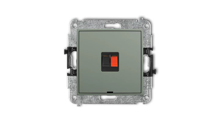 MINI Mechanizm gniazda głośnikowego pojedynczego, bez pola opisowego szałwiowy 61MGGBO-1