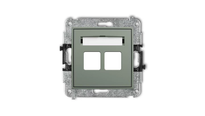 MINI Mechanizm gniazda multimedialnego podwójnego bez modułu (standard Keystone) szałwiowy 61MGM-2P