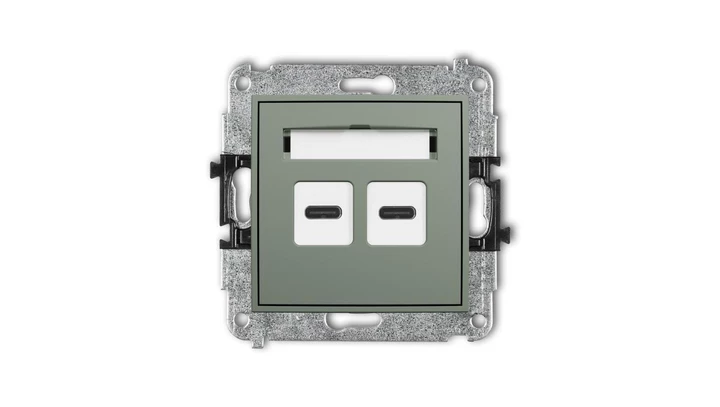 MINI Mechanizm ładowarki USB podwójnej 2xUSB C, 20W max. szałwiowy 61MCUSB-7