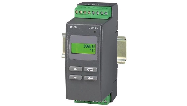 Regulator temperatury na szynę wej. PT100 -50-100st.C wyjście gł. przekaźnikowe bez wyjścia alarmowego zasilanie 18-72V DC bez a