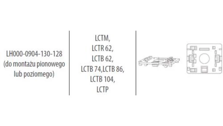 Uchwyt do montażu przekładników na szynę DIN 35mm do montażu pionowego lub poziomego LH000-0904-130-128