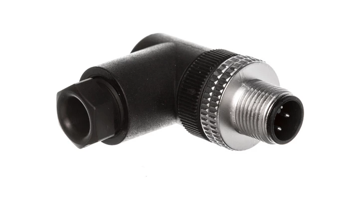 Złącze męskie M12 kątowe 4-pinowe dławica Pg7 metal XZCC12MCM40B