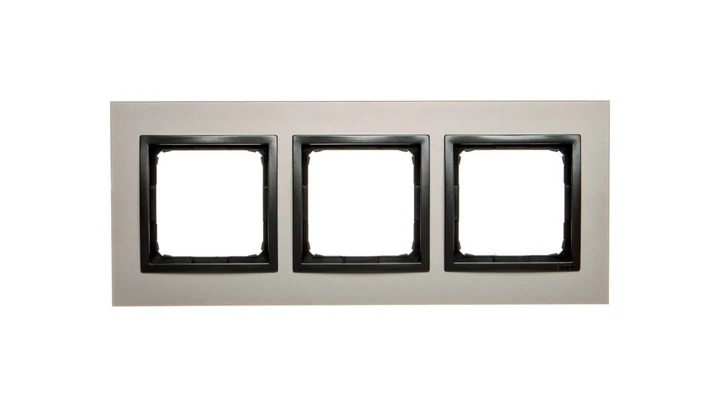 Simon 54 Nature Ramka potrójna metal SATYNOWY MROK DRN3/80 WMDZ-0130xS-080