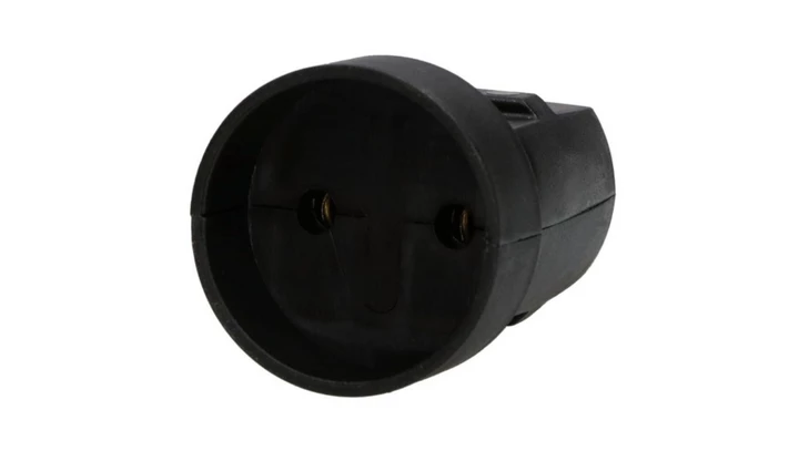 Gniazdo przenośne bez uziemienia 2P 250V IP20 czarne 34027