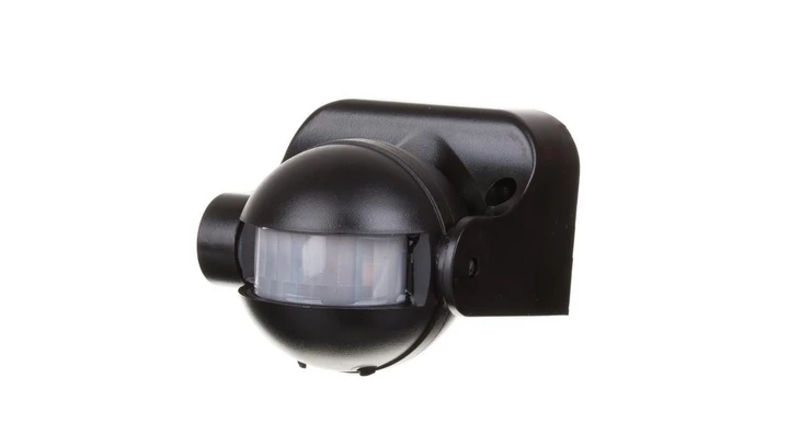 Czujnik ruchu 180 stopni natynkowy IP44 zasięg 12m czarny 15318