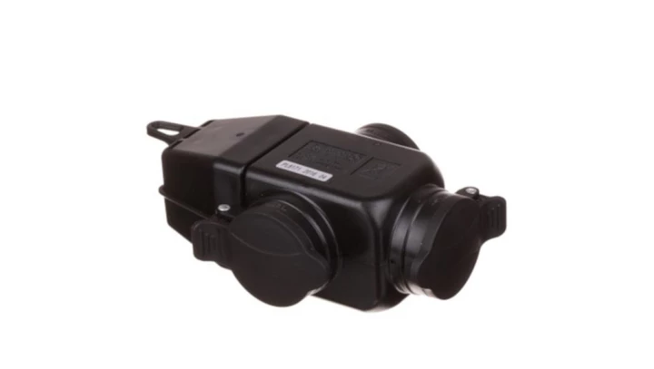 Rozgałęźnik na kabel potrójny z gumy IP44 3x16A 3500W - 3x gniazdo przedłużacza z klapką 24522