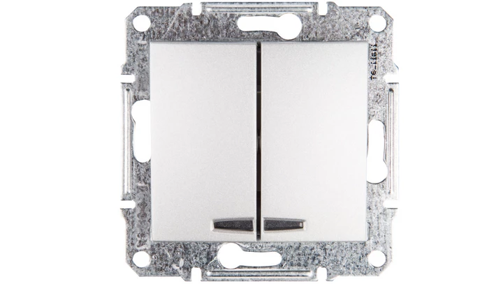 Sedna Łącznik świecznikowy 10AX z podświetleniem LED aluminium IP20 SDN0300360