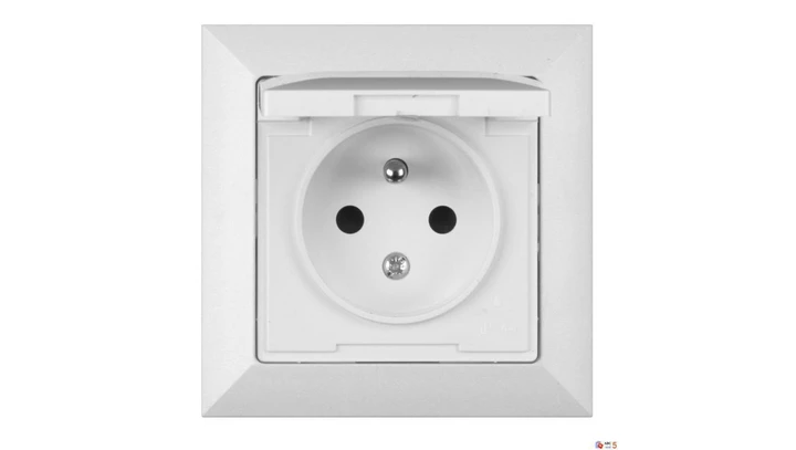 Gniazdo podtynkowe z/u IP44 p/t Pola białe, 33030